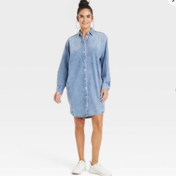 Universal Thread Blue Denim Mini Dress - Picture 9 of 10